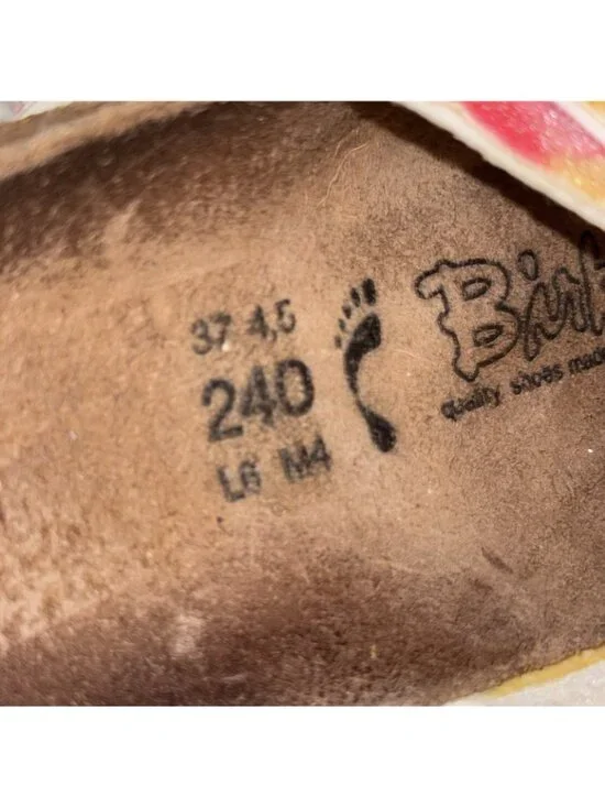 Birkies by Birkenstock Tahiti Plaid Sparkle Sandals Strap Leather Womens Size 6 - Picture 8 of 8